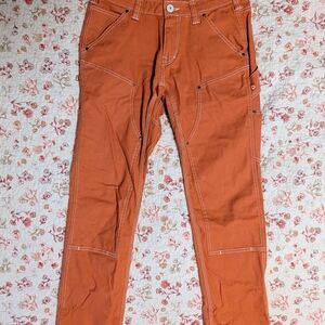 Stylish Women's Orange Cargo Jeans